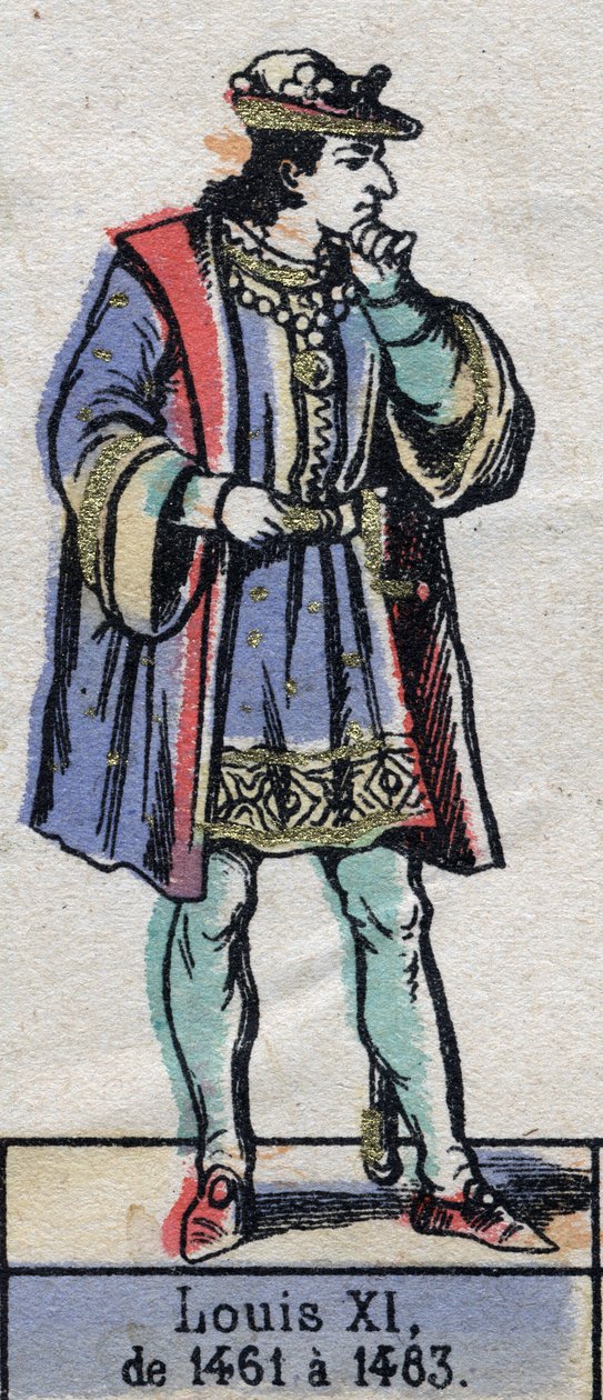 صورة لويس الحادي عشر ملك فرنسا ، المعروفة باسم الحكيم (1423-1483) (سلالة الكابيتيون). التوضيح أواخر القرن التاسع عشر. بواسطة المدرسة الفرنسية