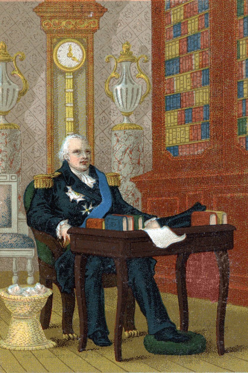 صورة لويس الثامن عشر (1755-1824) ، ملك فرنسا. بواسطة المدرسة الفرنسية