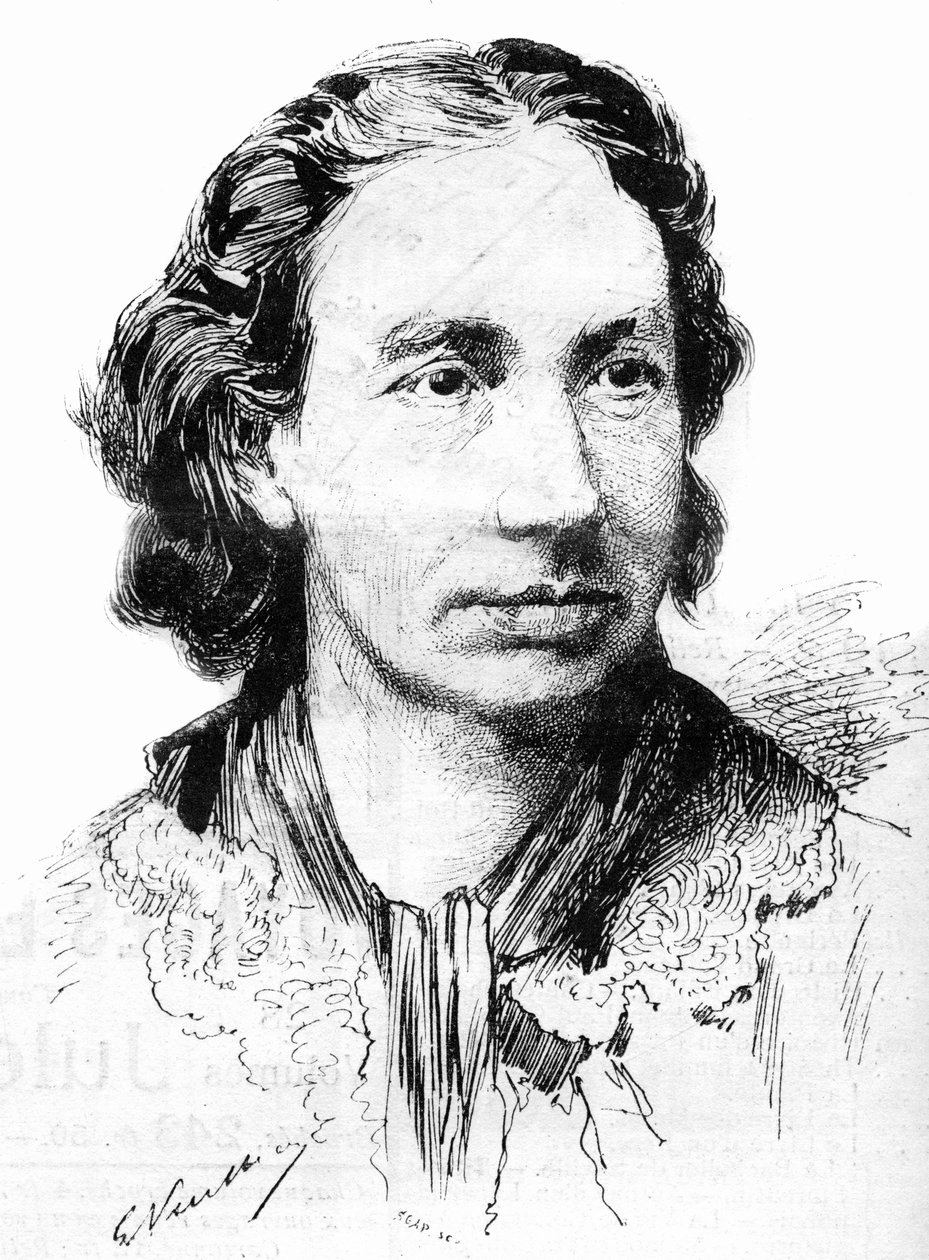 صورة لويز ميشيل (1830-1905) ، ناشطة نسوية ومناصرة لكوميون باريس. هنا عام 1887. بواسطة المدرسة الفرنسية