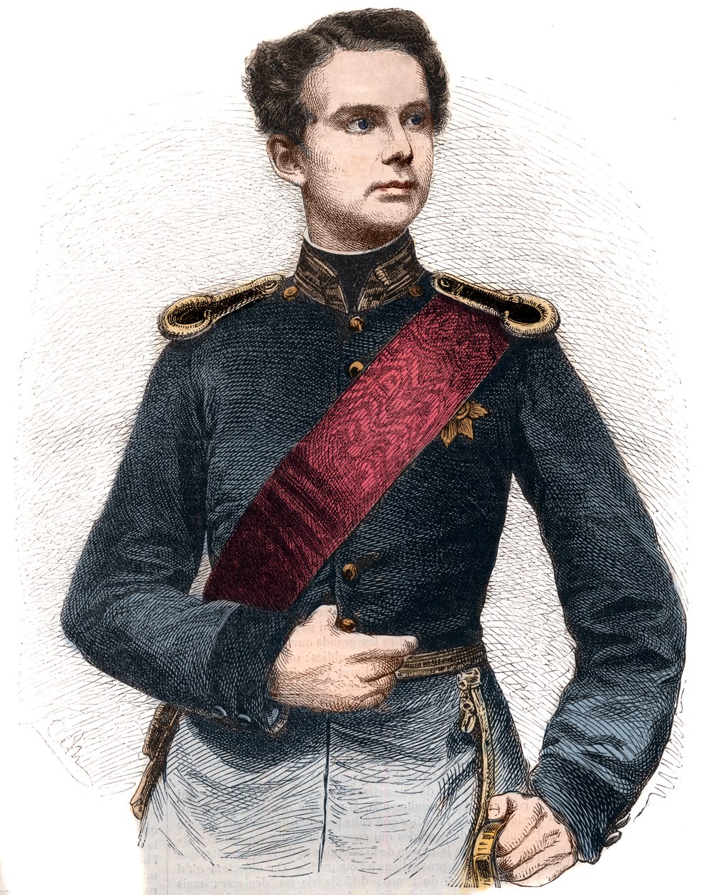صورة لودفيغ الثاني بافاريا (1845-1886) ، ملك بافاريا. بواسطة المدرسة الفرنسية