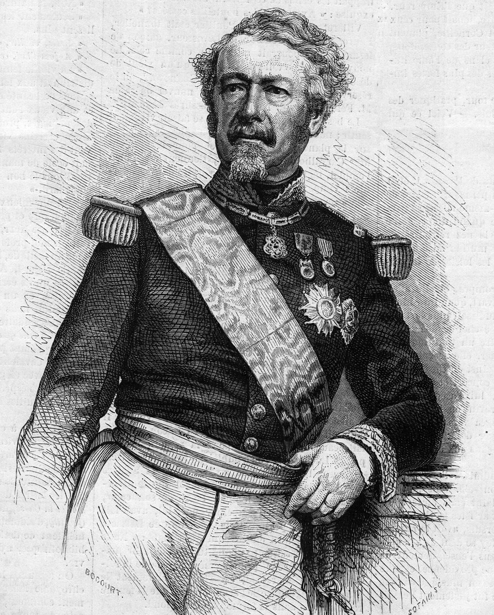 صورة لماريشال أدولف نيل (1802-1869) ، جندي وسياسي فرنسي. نقش في "" Le Monde Illustré "" رقم 645 بتاريخ 21 أغسطس 1869. بواسطة المدرسة الفرنسية