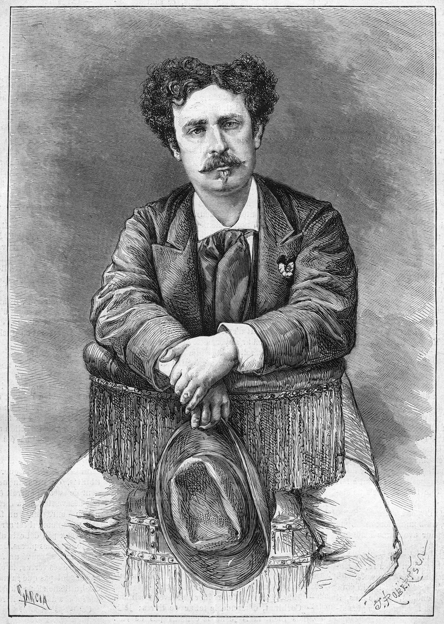 صورة لماريانو فورتوني (1838-1874) ، رسام إسباني. نقش في "" Le Monde Illustré "" رقم 921 بتاريخ 5 ديسمبر 1874. بواسطة المدرسة الفرنسية