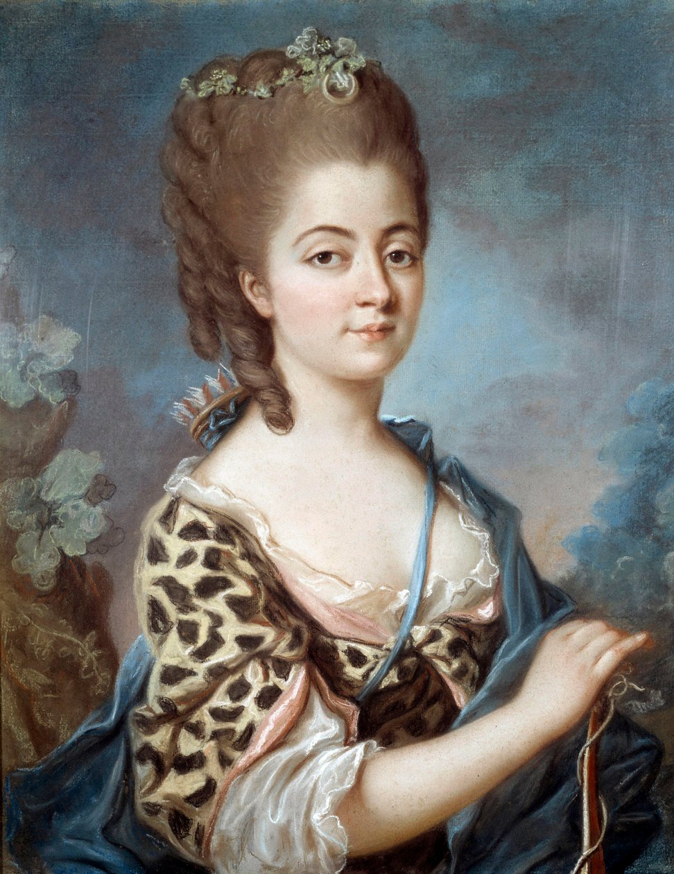 صورة لماري أورورا من ساكسونيا (1748-1821) جدة الكاتب جورج ساند لوحة للمدرسة الفرنسية في القرن الثامن عشر. بواسطة المدرسة الفرنسية