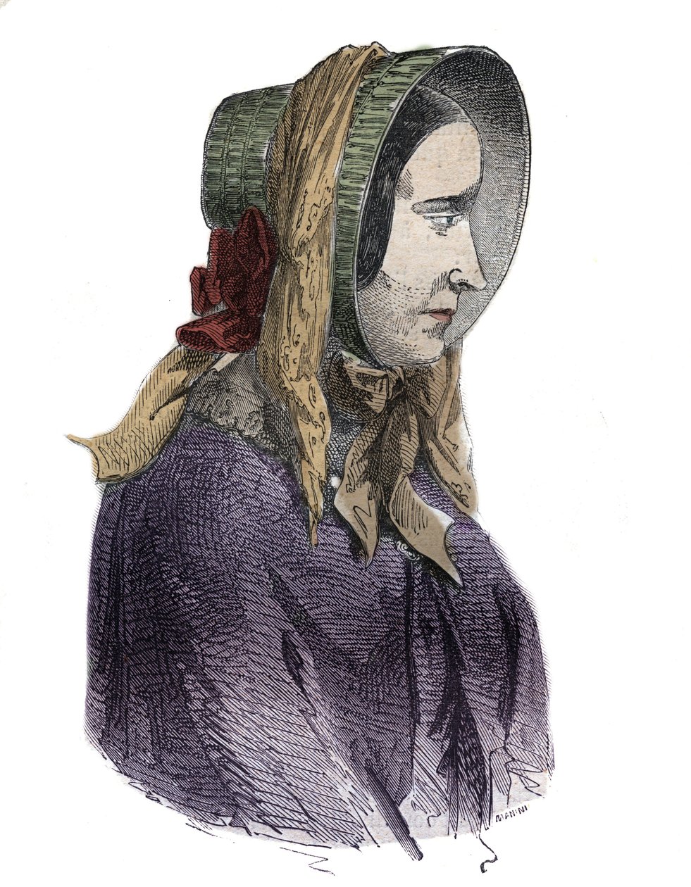 صورة لماري فورتوني كابيل ، ماري لافارج (مدام) (1816-1852) مجرم فرنسي - نقش في "Causes celebres de tous les People's" بقلم أرماند فوكيه (1817-18؟) 1858-1867 - مجموعة خاصة بواسطة المدرسة الفرنسية
