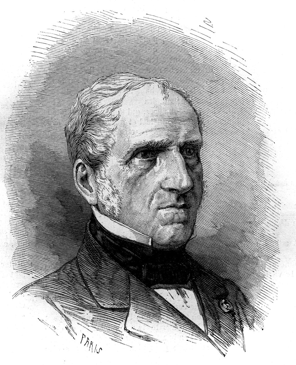 صورة ميشيل تشارلز (1793-1880) ، عالم رياضيات فرنسي. نقش في "" Le Monde Illustré "" رقم 1240 بتاريخ 1 يناير 1881. بواسطة المدرسة الفرنسية