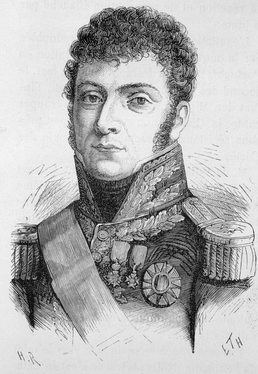 صورة موليتور ، مارشال فرنسا (1770 - 1849) - في "" تاريخ فرنسا "بقلم هنري مارتن بواسطة المدرسة الفرنسية