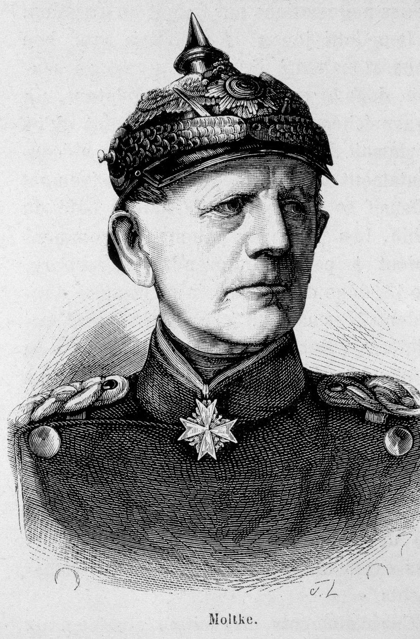 صورة لمولتك ، المشير الألماني (1800 - 1891) - في "" L'Histoire de France "" لهنري مارتن بواسطة المدرسة الفرنسية