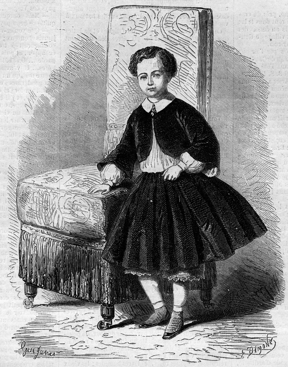 صورة لنابليون يوجين لويس جان جوزيف بونابرت (1856-1879) ، المعروف باسم الأمير إمبريال ، ابن نابليون الثالث. نقش في "" Le Monde Illustré "" رقم 137 بتاريخ 26 نوفمبر بواسطة المدرسة الفرنسية