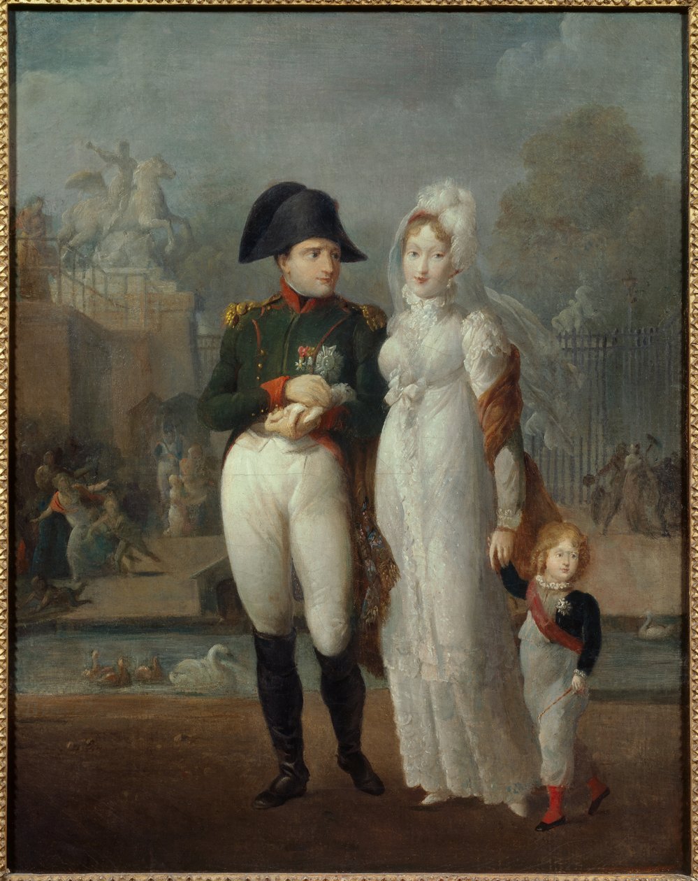 صورة لنابليون الأول (1769-1821) وماري لويز مع ابنهما ملك روما نابليون الثاني ، دوق رايششتات في لوحة Tuileries Gardens Anonymous. مجموعة خاصة من القرن التاسع عشر - صورة نابليون الأول (1769-1821) وماري لويز مع ذلك بواسطة المدرسة الفرنسية