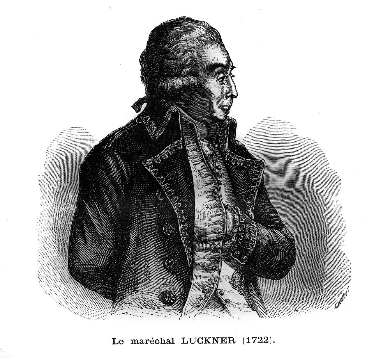 صورة لنيكولا لوكنر (1722-1794) ، عسكري فرنسي من أصل ألماني. نقش في "Les Illustrations De L'armee Francaise de 1789 a 1880" بواسطة المدرسة الفرنسية