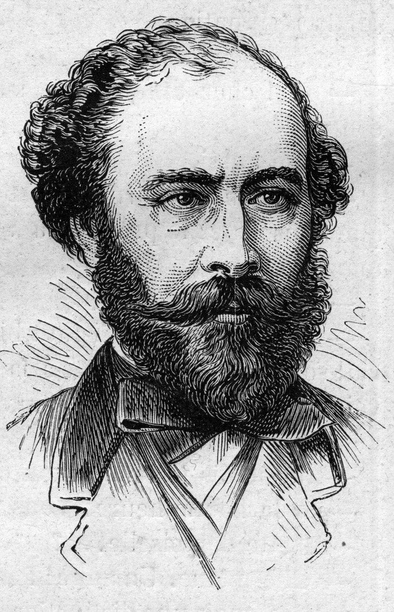صورة لأوكتاف فوييه (1821-1890) ، الروائي والكاتب المسرحي والأكاديمي الفرنسي. نقش في "" Le Monde Illustré "" رقم 883 بتاريخ 14 مارس 1874. بواسطة المدرسة الفرنسية