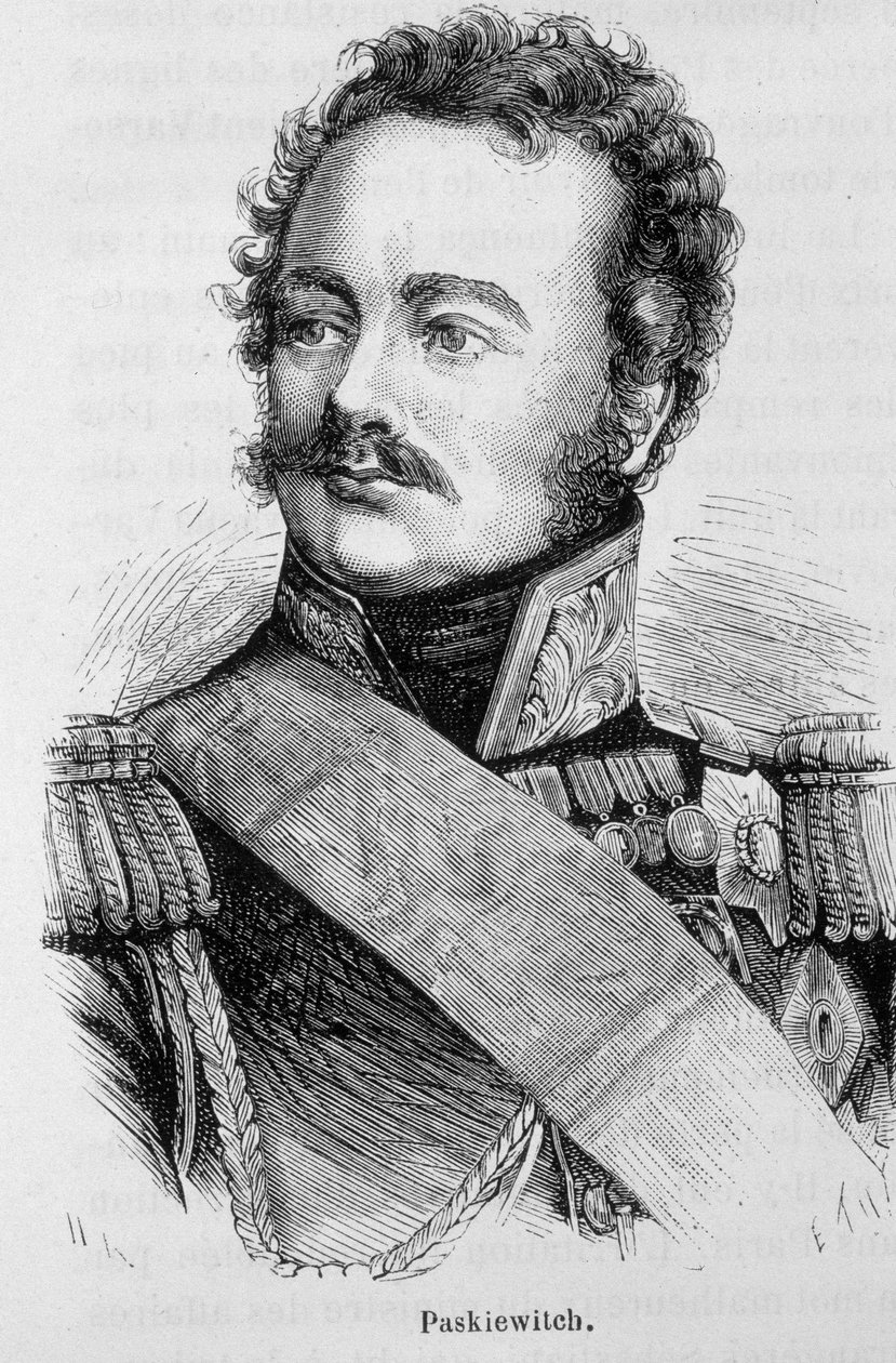 صورة لباسكيفيتش (أو باسكيفيتش) ، المشير الروسي (1782 - 1856) - في "" L'Histoire de France "" لهنري مارتن بواسطة المدرسة الفرنسية