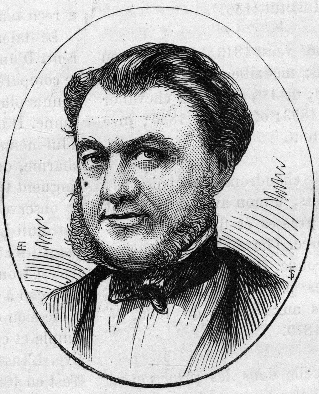 صورة شخصية للمهندس المعماري الفرنسي بول أبادي (1812-1884). نقش في "" Le Monde Illustré "" رقم 890 بتاريخ 2 مايو 1874. بواسطة المدرسة الفرنسية
