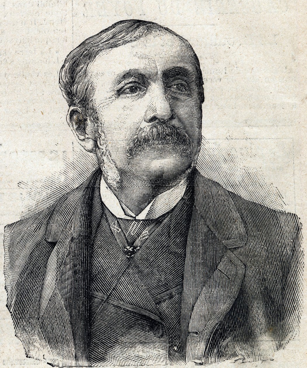 بورتريه بول ، كونت رموسات (1831-1897) صحفي وكاتب فرنسي بواسطة المدرسة الفرنسية