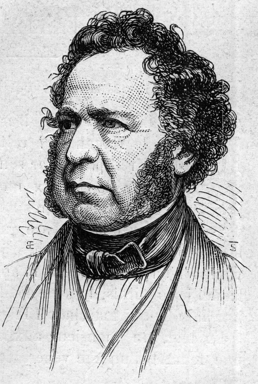 صورة لبول دوق نويل (1802-1885) ، مؤرخ وأكاديمي فرنسي. نقش في "" Le Monde Illustré "" رقم 883 بتاريخ 14 مارس 1874. بواسطة المدرسة الفرنسية