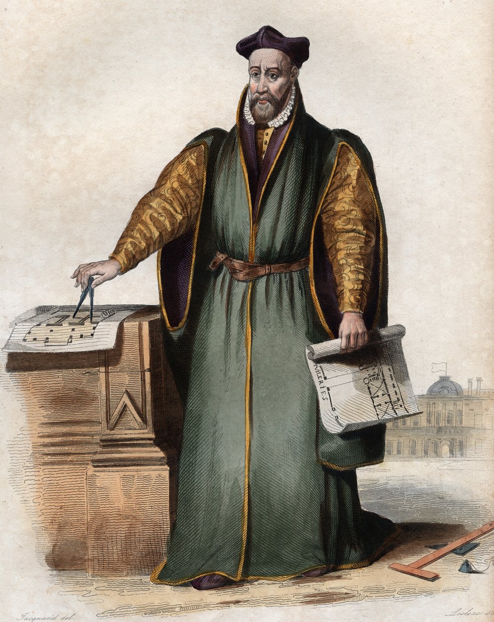 صورة لفيليبيرت ديلورم (دي لورم) (دي لورم) (1510-1570) ، المهندس المعماري الفرنسي. بواسطة المدرسة الفرنسية