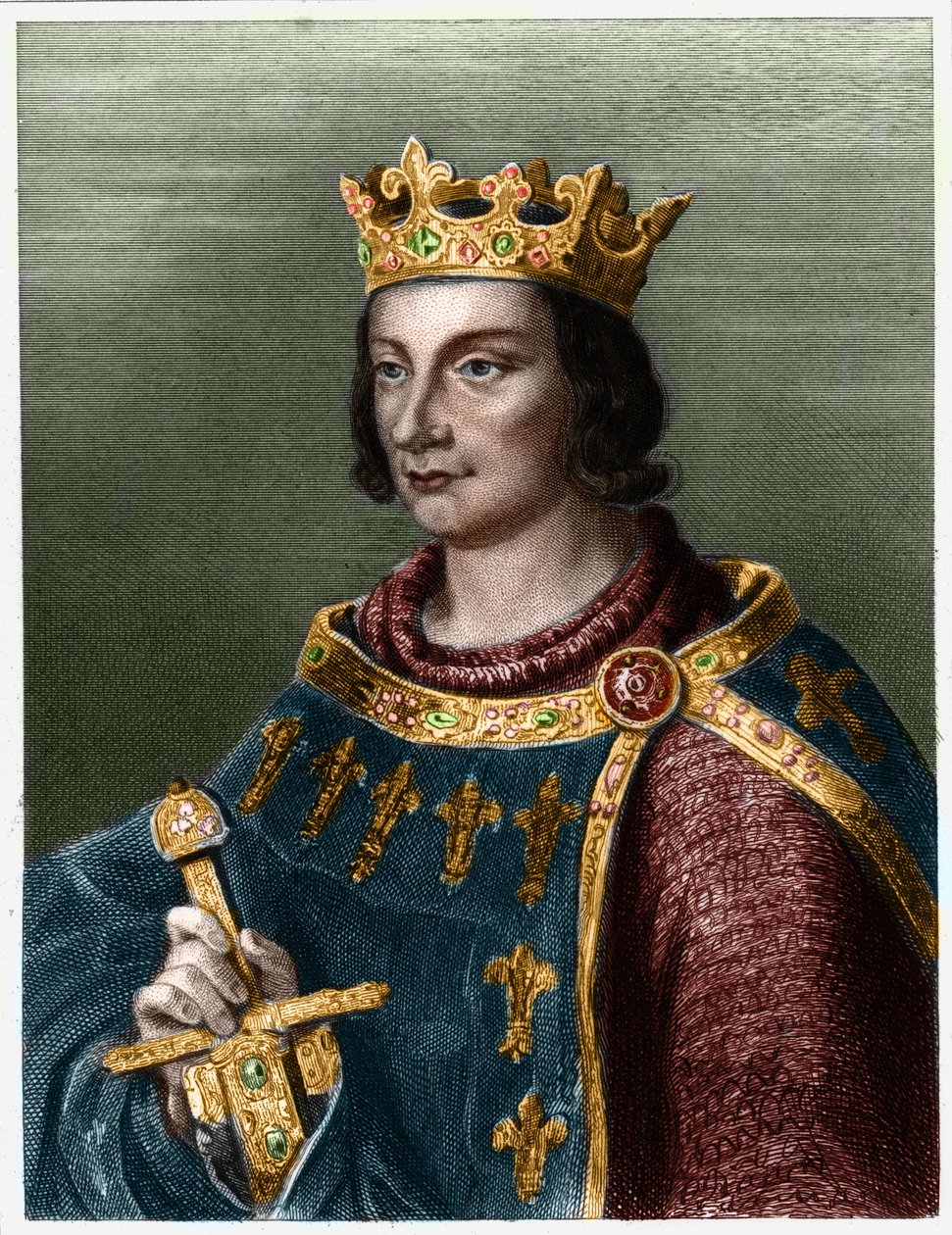 صورة لفيليب الثالث ملك فرنسا ، عن طريق فيليب لو بولد (1245-1285) (سلالة الكابيتيين). - في "" Histoire des Francais "" للافالي ، نقش ، بدون تاريخ. بواسطة المدرسة الفرنسية