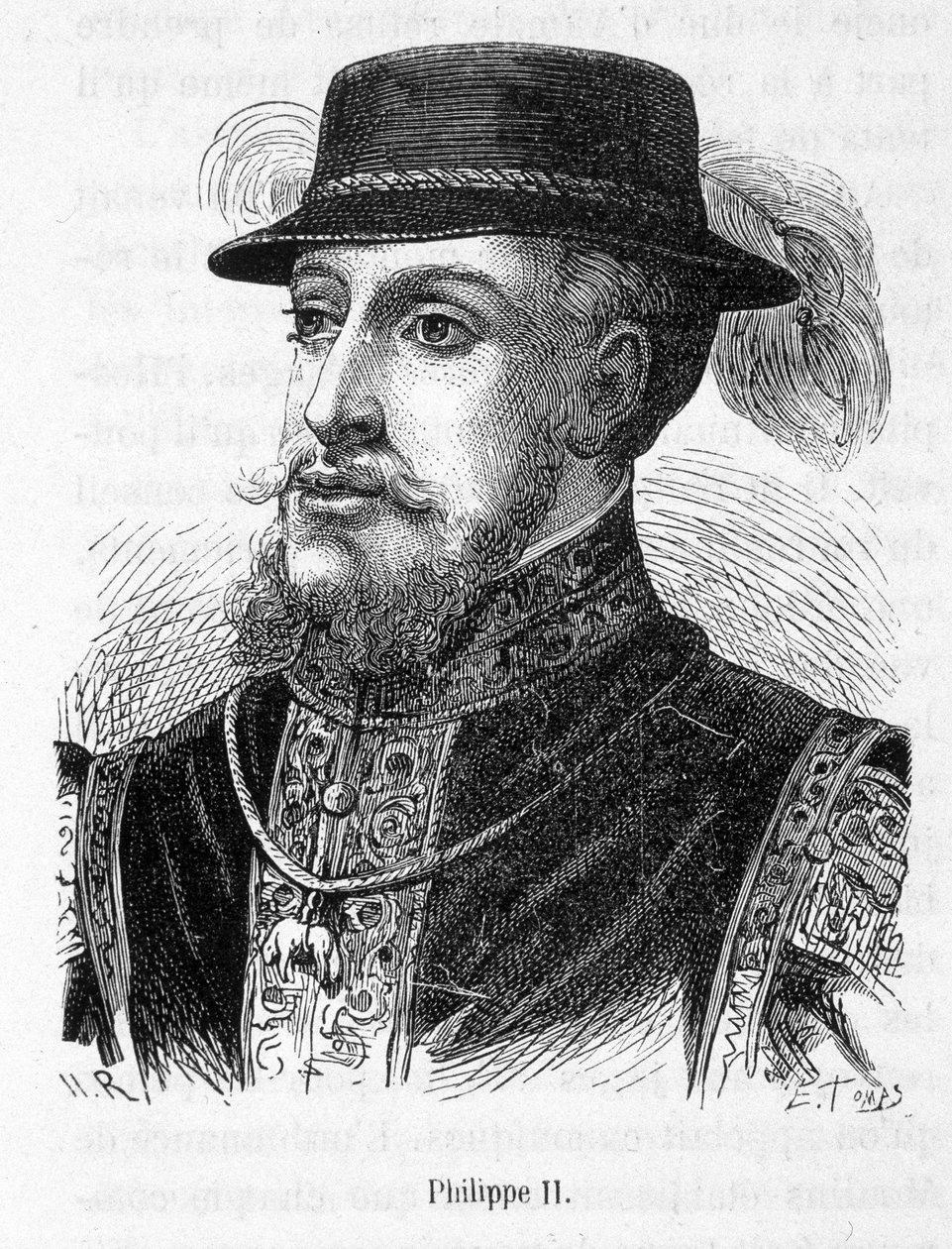 Portrait of Philip II (Philippe-Auguste) - in “” Histoire de France”” by Henri Martin بواسطة المدرسة الفرنسية