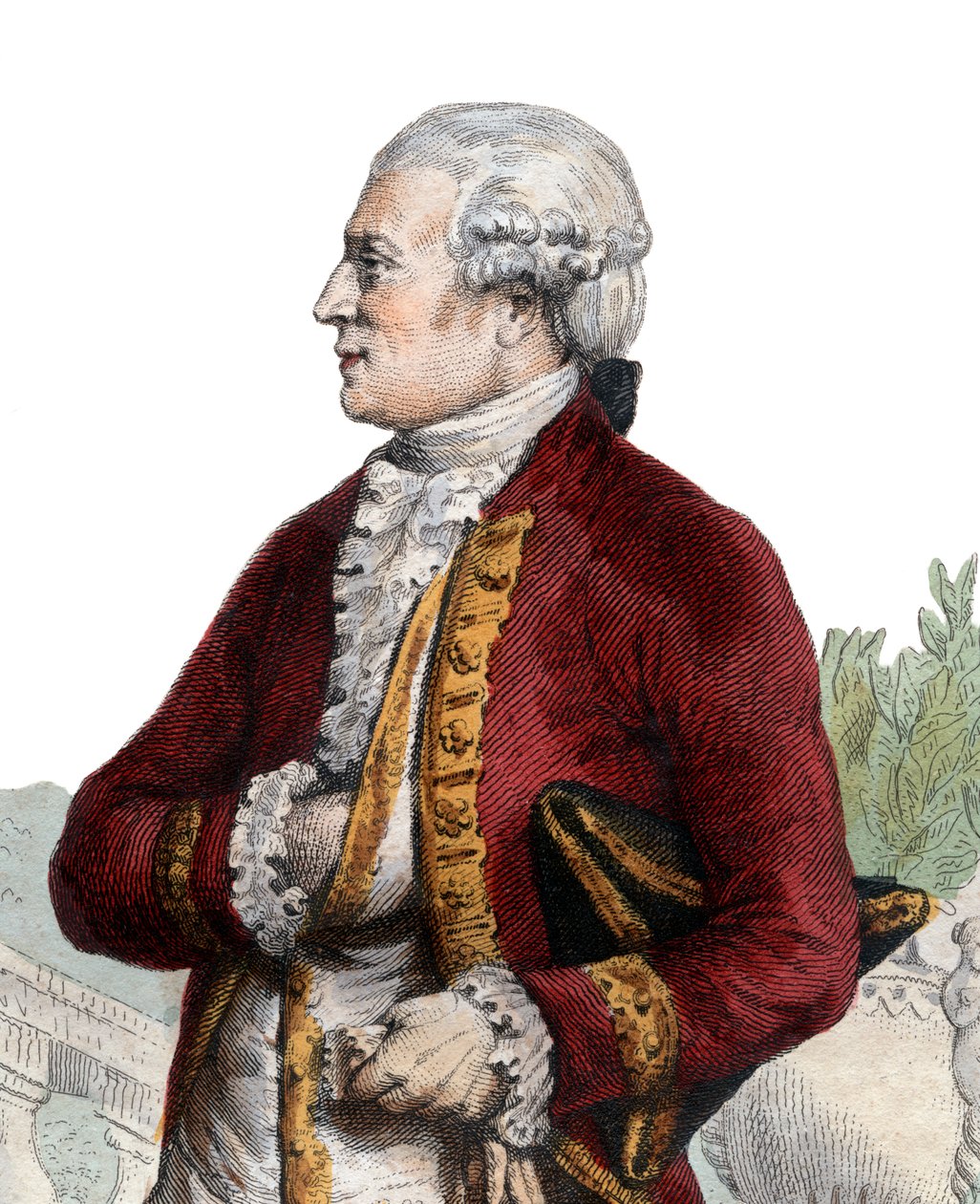 صورة لبيير أوجوستين كارون دي بومارشيه (1732-1799) ، صانع ساعات ومخترع وموسيقي ودبلوماسي وكاتب فرنسي. بواسطة المدرسة الفرنسية