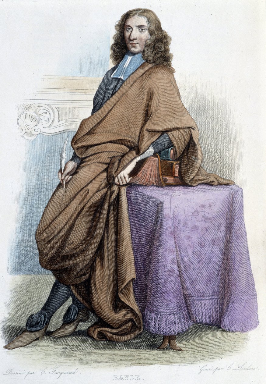 Portrait of Pierre Bayle, French philosopher and writer (1647-1706) - in “” Le Plutarque francais””, by Mennechet بواسطة المدرسة الفرنسية