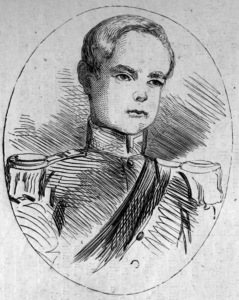 صورة للأمير هامبرت (1844-1900) ، ملك إيطاليا المستقبلي تحت اسم هامبرت الأول (أمبرتو الأول). نقش في "" Le Monde Illustré "" رقم 95 بتاريخ 5 فبراير 1859. بواسطة المدرسة الفرنسية