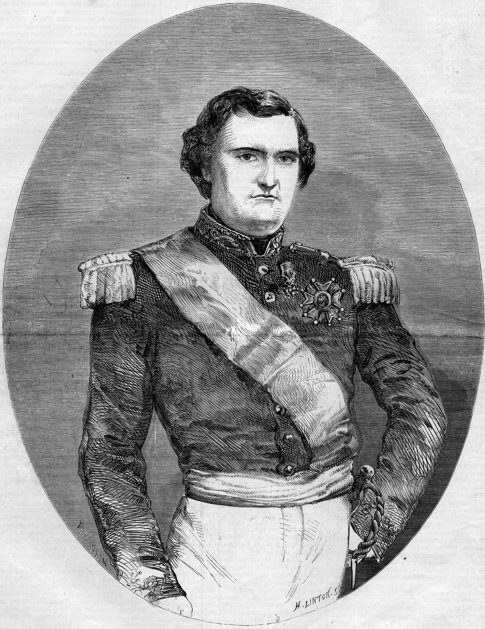 صورة للأمير نابليون جوزيف تشارلز بول بونابرت (1822-1891). نقش في "" Le Monde Illustré "" رقم 94 بتاريخ 29 يناير 1859. بواسطة المدرسة الفرنسية