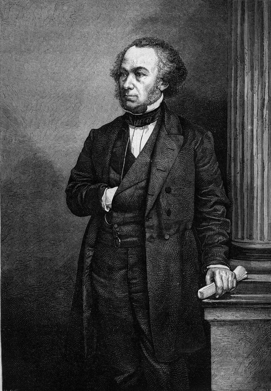 صورة لريتشارد كوبدن (1804-1865) ، رجل الصناعة والسياسي الإنجليزي. نقش في "" Le Magasin Picturesque "" بواسطة المدرسة الفرنسية
