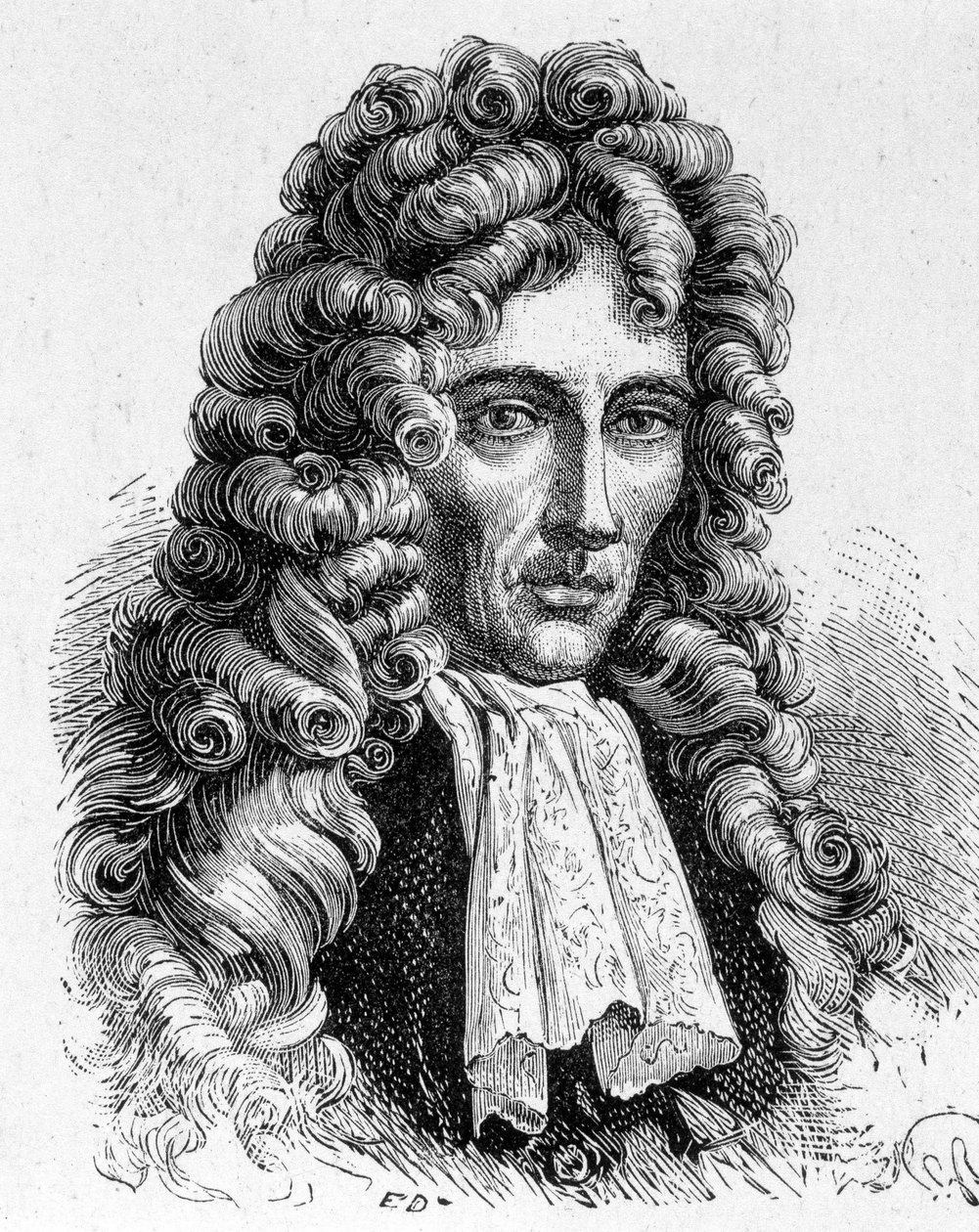 صورة لروبرت بويل (1627 - 1691) ، الفيزيائي والكيميائي الأيرلندي - في ألبوم العلوم ؛ علماء لامعون الاكتشافات العظيمة "" "1896. بواسطة المدرسة الفرنسية