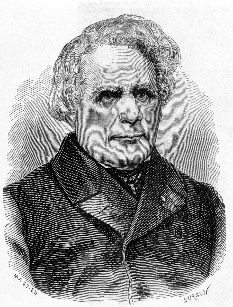 صورة لرومكورف هاينريش دانيال (1803 - 1877) ، صانع أدوات فيزيائية (جهاز الحث) ، ميكانيكي وكهربائي ألماني - في ألبوم العلوم ؛ علماء لامعون الاكتشافات العظيمة "" "1896. بواسطة المدرسة الفرنسية