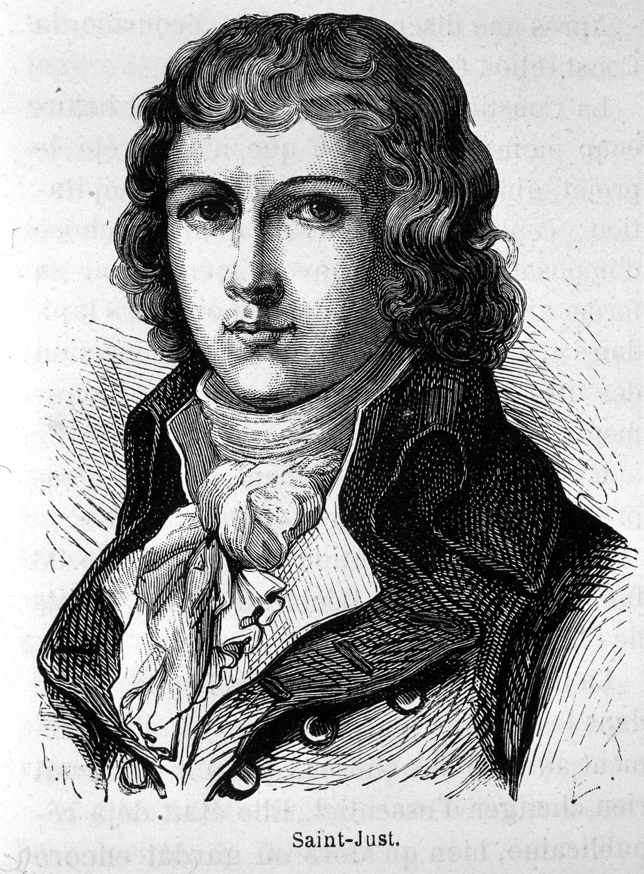 بورتريه سان جوست (1767 - 1794) - في "" L'Histoire de France "" لهنري مارتن بواسطة المدرسة الفرنسية