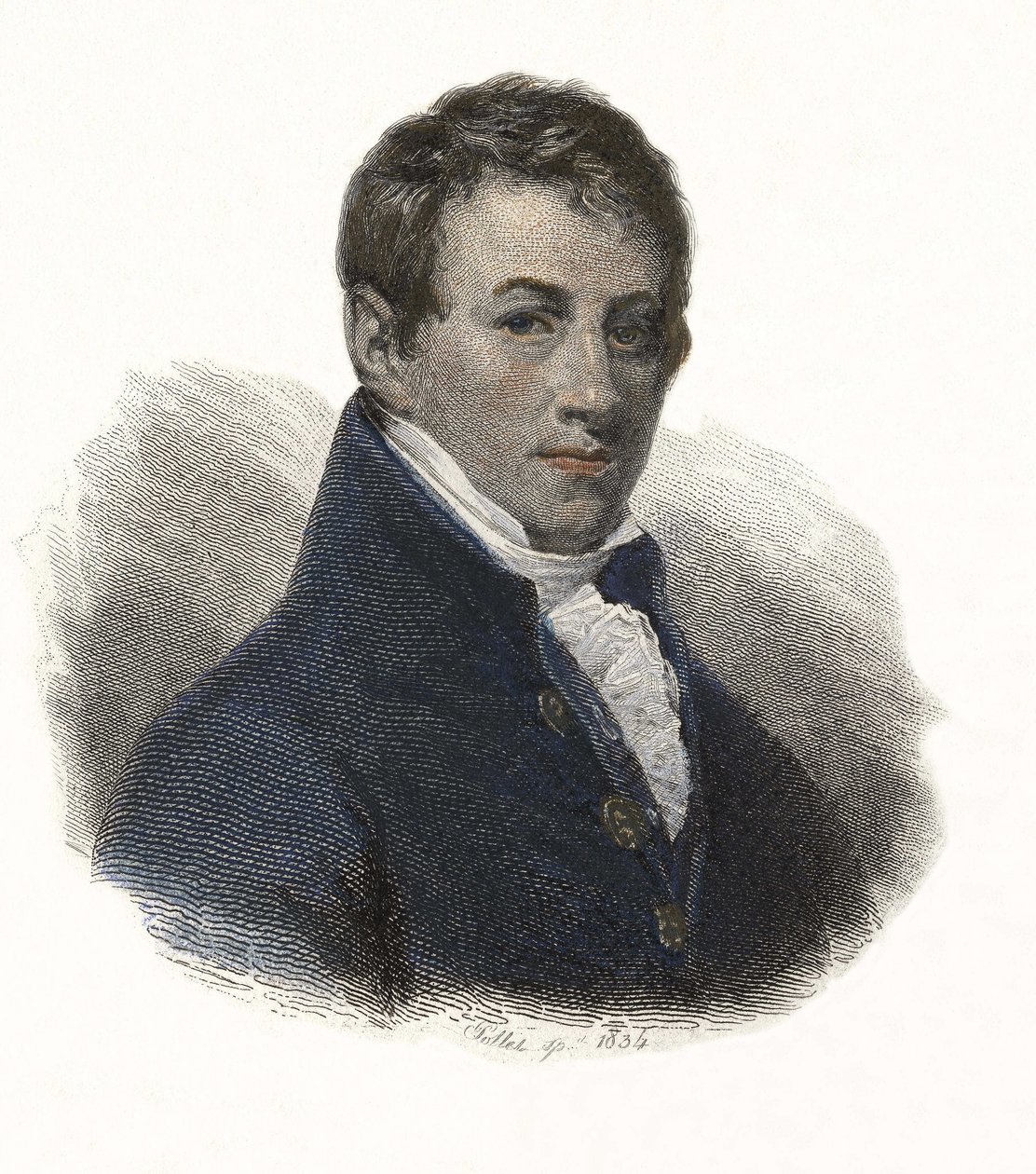 صورة للسير همفري ديفي (1778-1829) ، الكيميائي والفيزيائي الإنجليزي. في "Portraits des Hommes Useful" بواسطة المدرسة الفرنسية