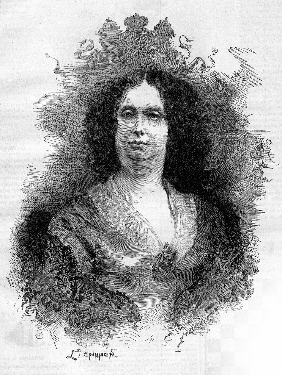 صورة لصوفي فريدريك ماتيلد من فورتمبيرغ (1818-1877) ، ملكة هولندا. نقش في "" Le Monde Illustré "" رقم 1053 بتاريخ 16 يونيو 1877. بواسطة المدرسة الفرنسية