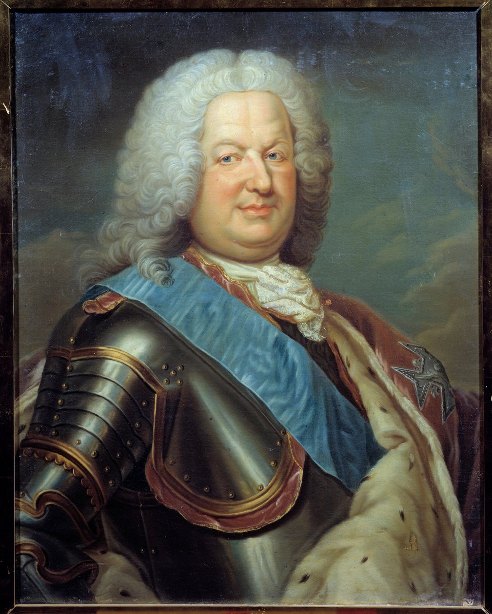 صورة لستانيسلاس ليسزينسكي (1677-1716) ملك بولندا ودوق لورين ورسومات بار للمدرسة الفرنسية. القرن ال 18. الشمس 0،76 × 0.6 م بواسطة المدرسة الفرنسية