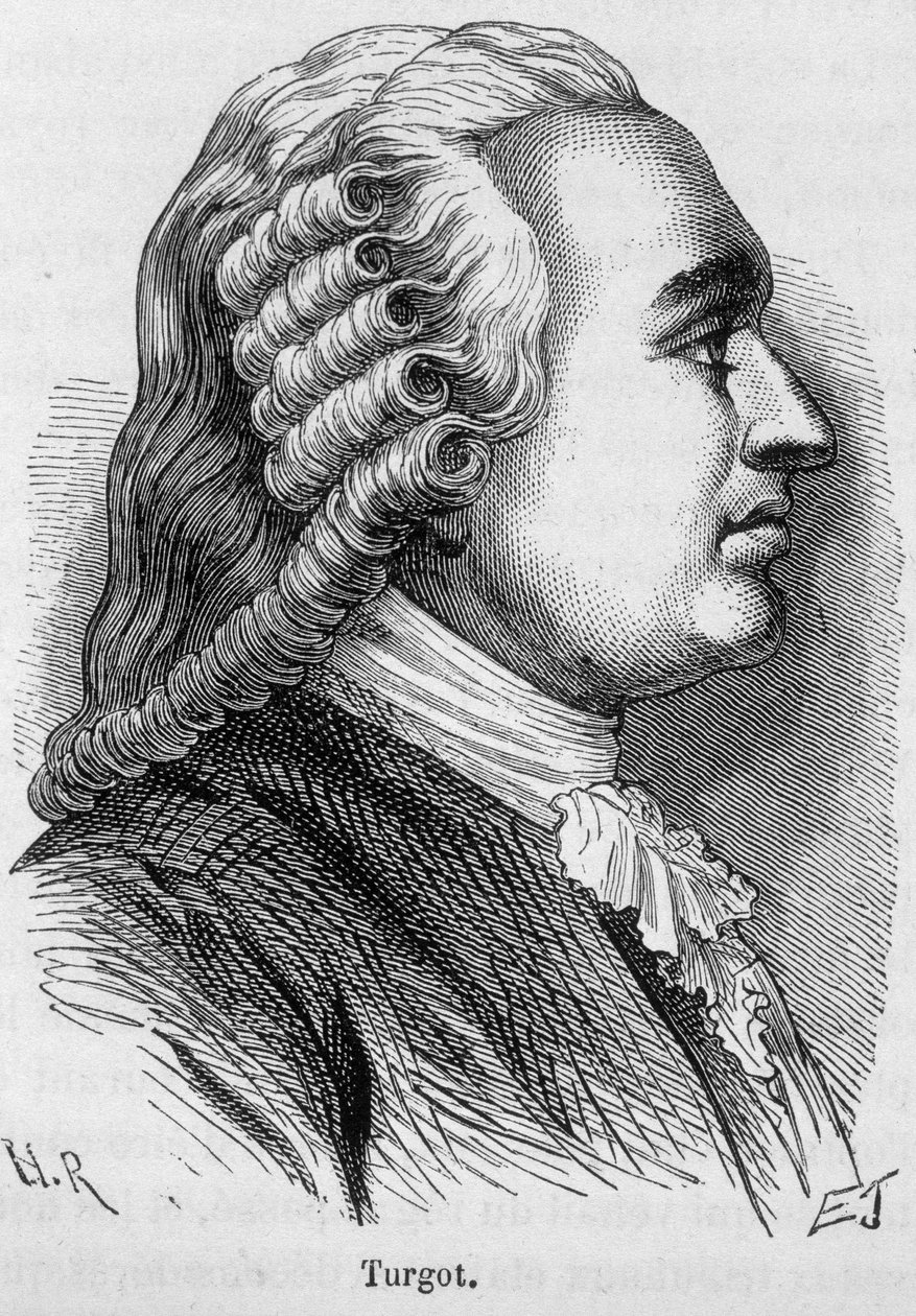 صورة لتورجوت ، بارون دي لولن ، سياسي واقتصادي فرنسي (1727 - 1781) - في "L'Histoire de France" "هنري مارتن بواسطة المدرسة الفرنسية