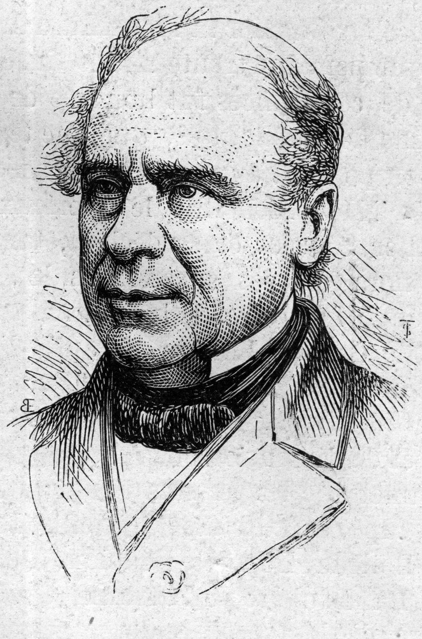 صورة لأوستازاد سيلفستر دي ساسي (1801-1879) ، ناقد أدبي وأكاديمي فرنسي. نقش في "" Le Monde Illustré "" رقم 883 بتاريخ 14 مارس 1874. بواسطة المدرسة الفرنسية