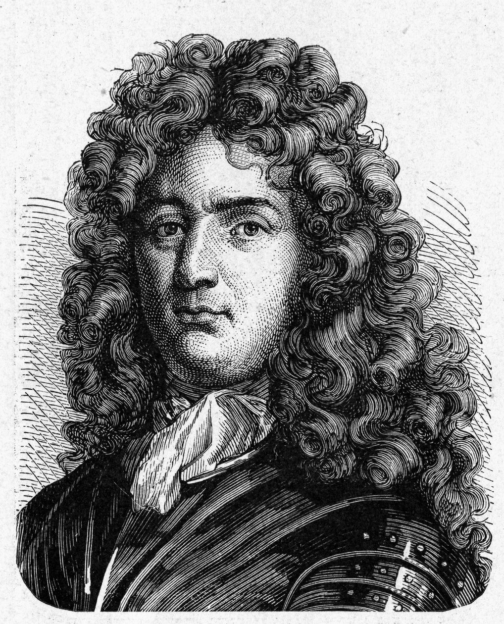 بورتريه فوبان (١٦٣٣ - ١٧٠٧). (Sébastien Le Prestre de Vauban) (مشير فرنسا ومهندس عسكري) - في "" Album de la Science؛ علماء لامعون الاكتشافات العظيمة "" "1896. بواسطة المدرسة الفرنسية