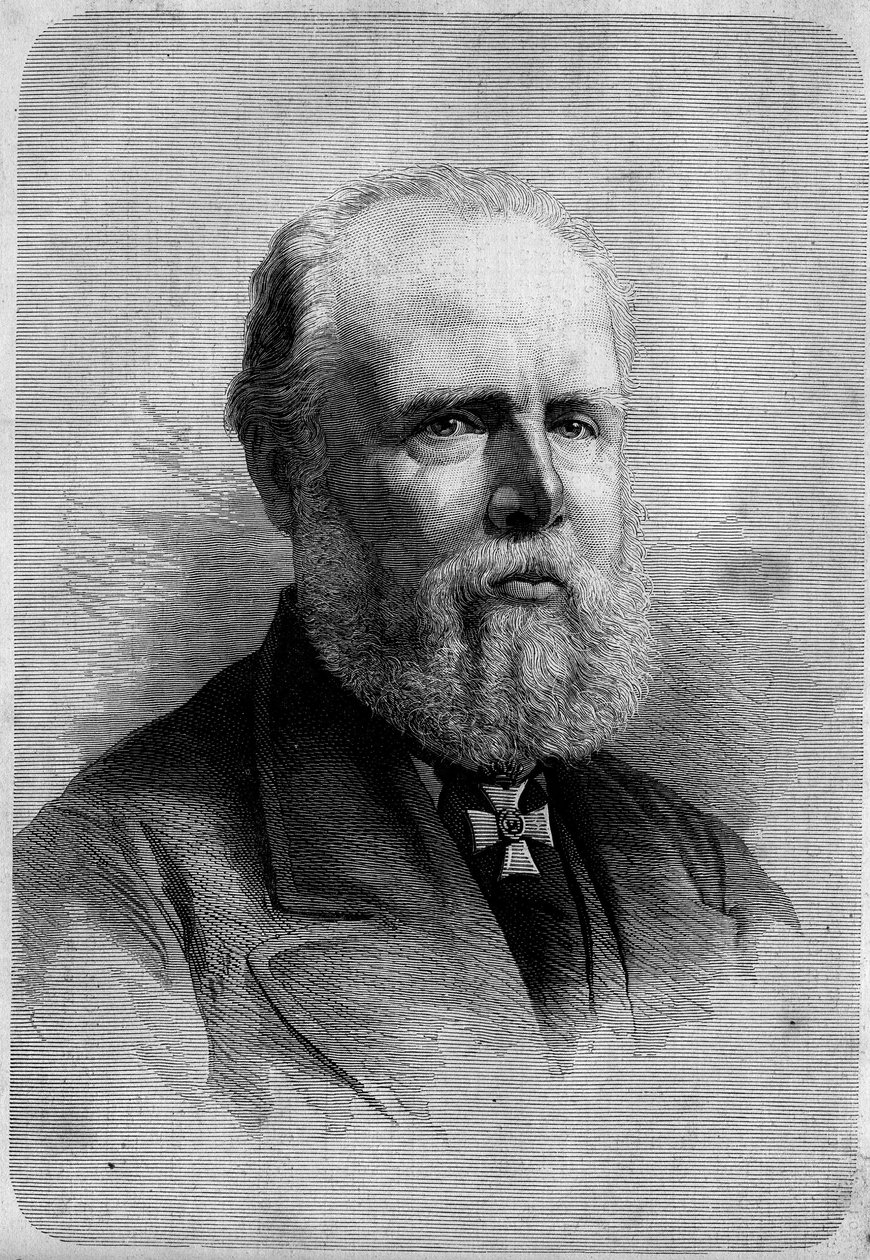 صورة وليام الثالث (1817-1890) ، ملك هولندا. نقش في "" Le Monde Illustré "" رقم 1139 بتاريخ 25 يناير بواسطة المدرسة الفرنسية