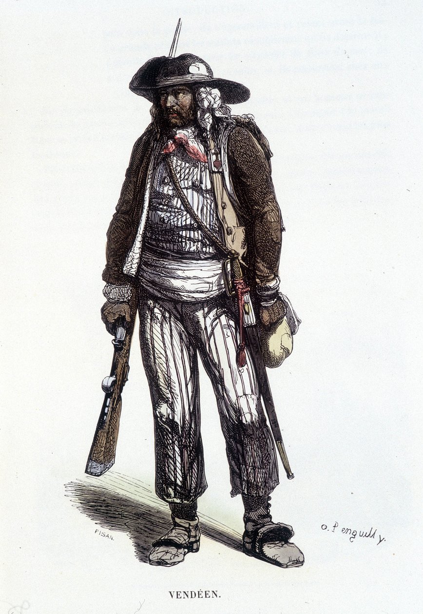Portrait of a vendean counter-revolutionary. بواسطة المدرسة الفرنسية