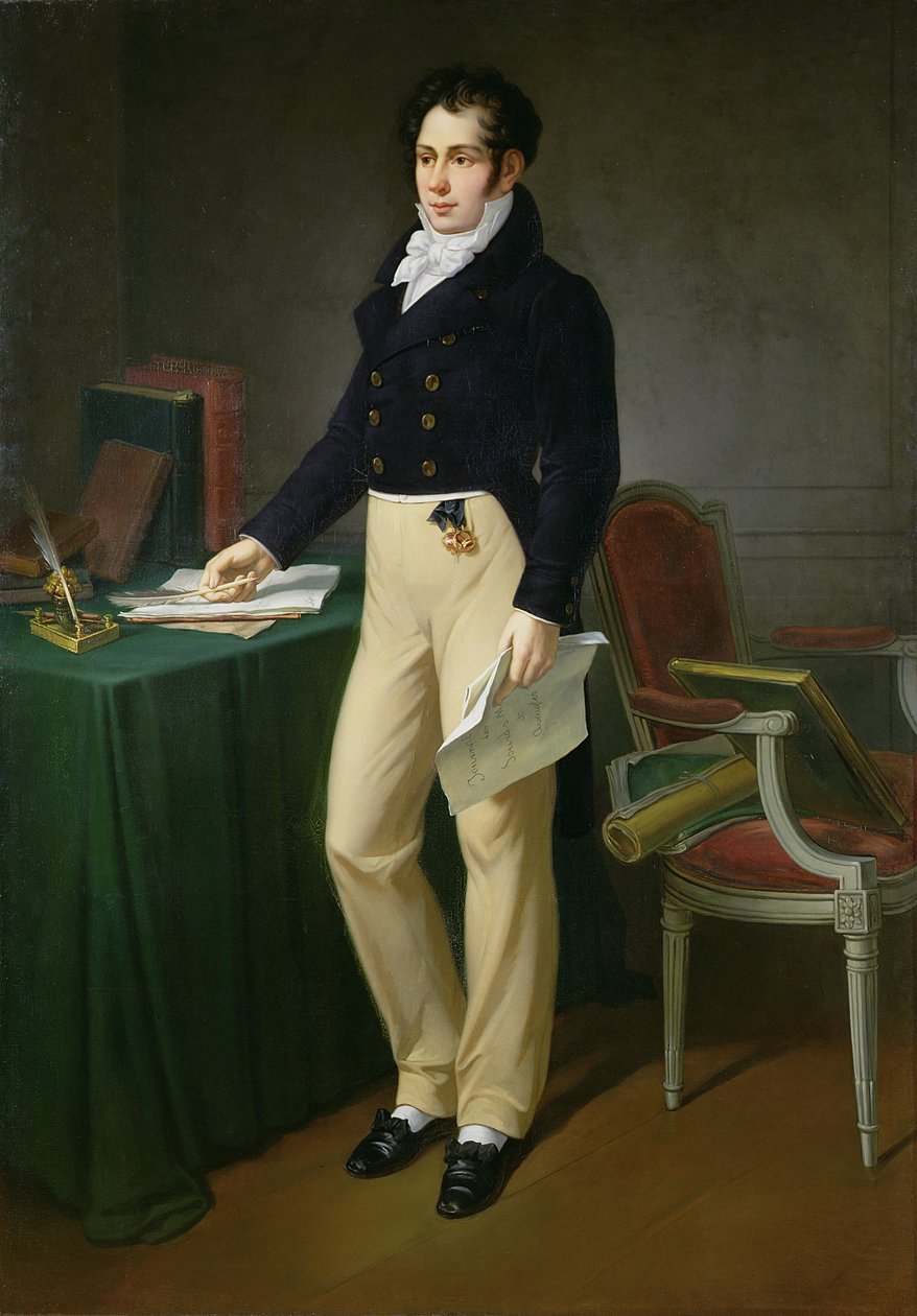 صورة لشاب يحمل جريدة Sourds-Muets et Bleugles ، 1830-40 بواسطة المدرسة الفرنسية