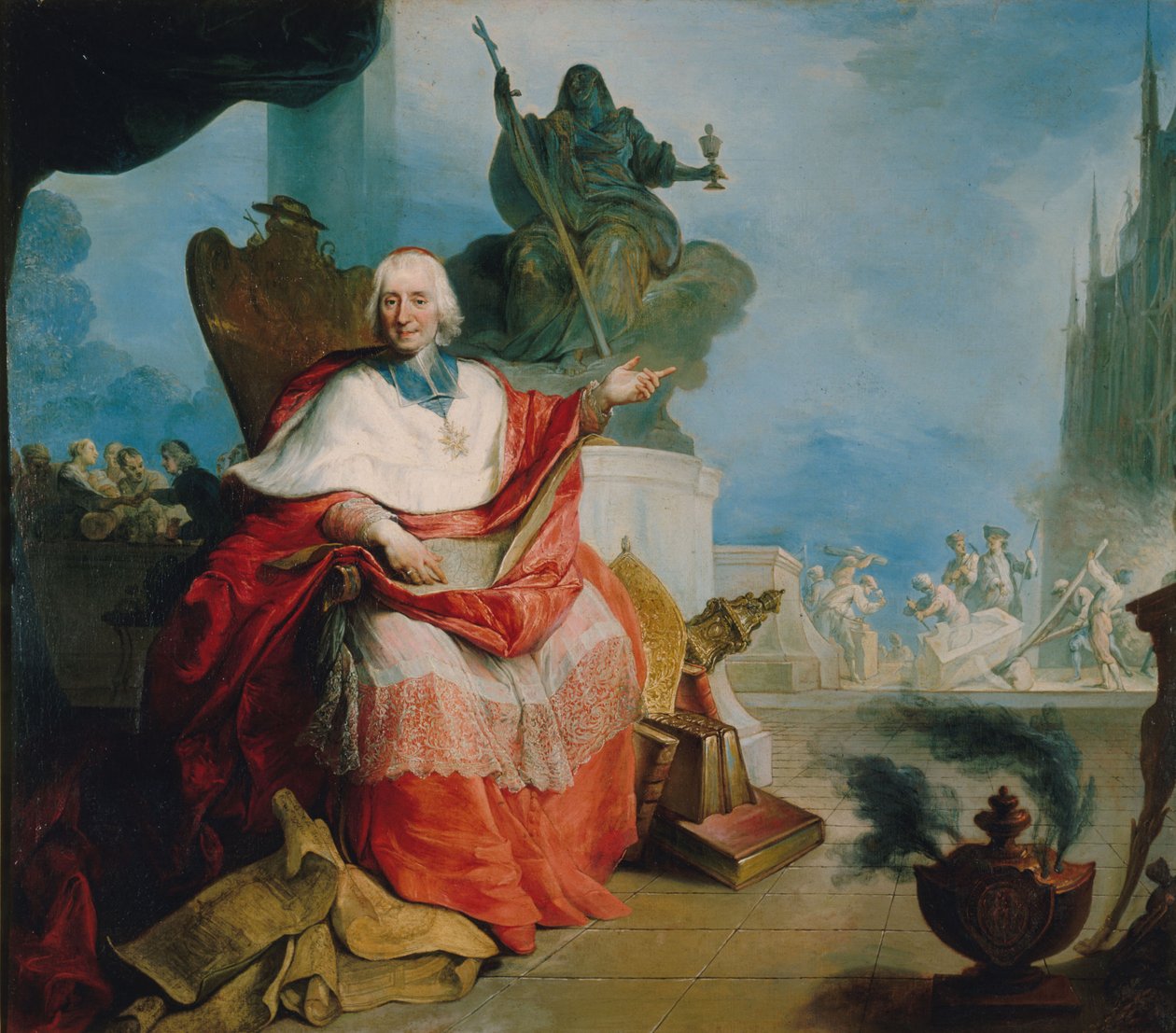 صورة للكاردينال لويس أنطوان دي نواي (1651-1729)، رئيس أساقفة باريس بواسطة المدرسة الفرنسية
