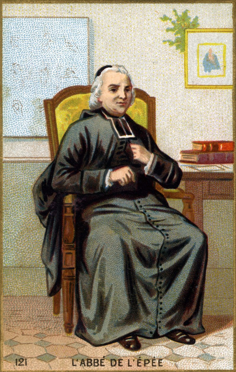 صورة لرئيس الأباتي السيف (1712-1789). الطباعة الحجرية الملونة في نهاية القرن التاسع عشر. بواسطة المدرسة الفرنسية