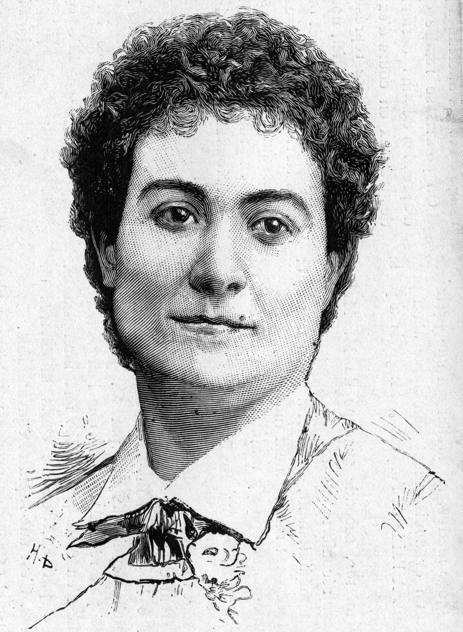 صورة للمغنية السيدة بيشارد المتوفاة عام 1887. بواسطة المدرسة الفرنسية