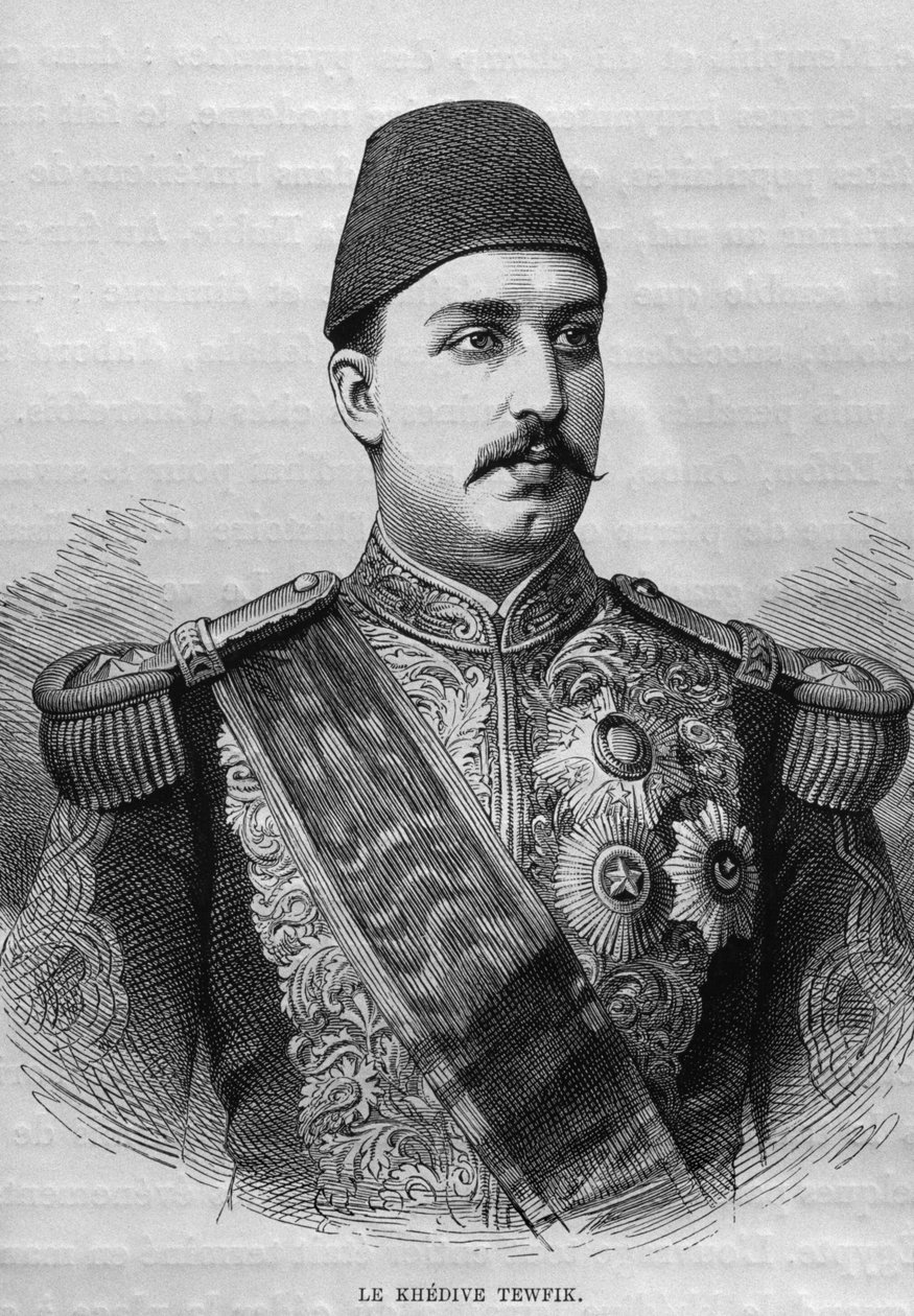 صورة للخديوي توفيق (1819-1892) ، من مصر لجورج موريتز إيبرس (1837-1898) ، 1881 (النقش بالوزن الحيوي) بواسطة المدرسة الفرنسية