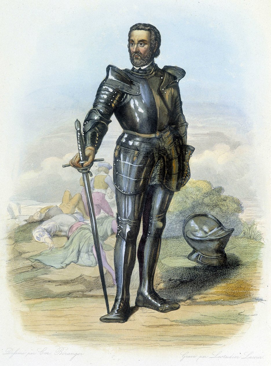 Portrait of the Knight Bayard (1475-1524) - in “Le Plutarch francais"”, ed. Mennechet بواسطة المدرسة الفرنسية