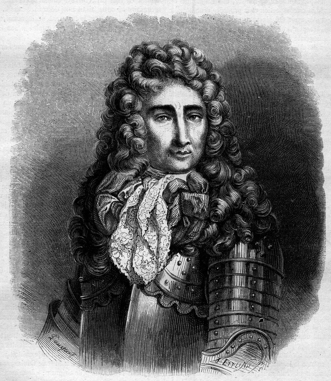 صورة لماريشال كاتينات (نيكولاس دي كاتينات دي لا فوكونيري) (1637-1712) ، الجيش الفرنسي. نقش من عام 1868 بعد التأجير. بواسطة المدرسة الفرنسية