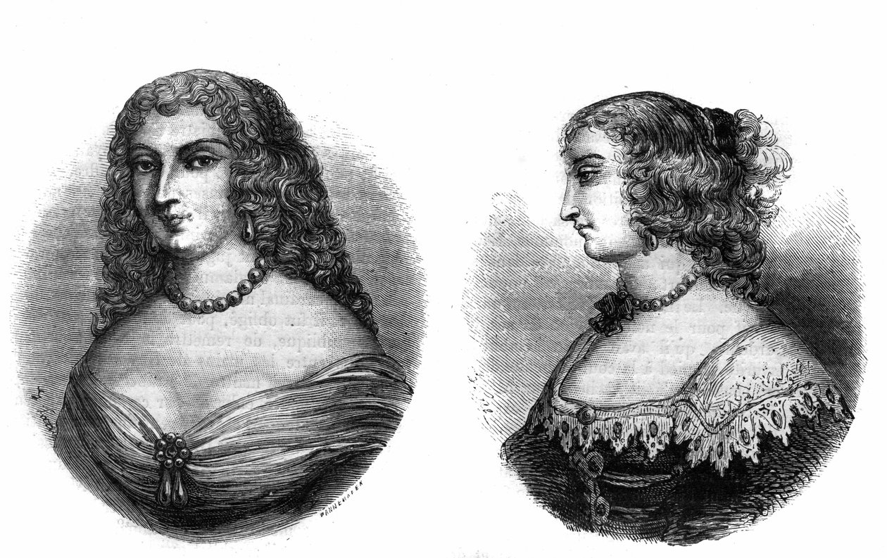 صور شخصية لـ Mademoiselle de la Fayette (Louise de La Fayette 1618-1665) و Mademoiselle de Hautefort (ماري دي أوتفور) بواسطة المدرسة الفرنسية