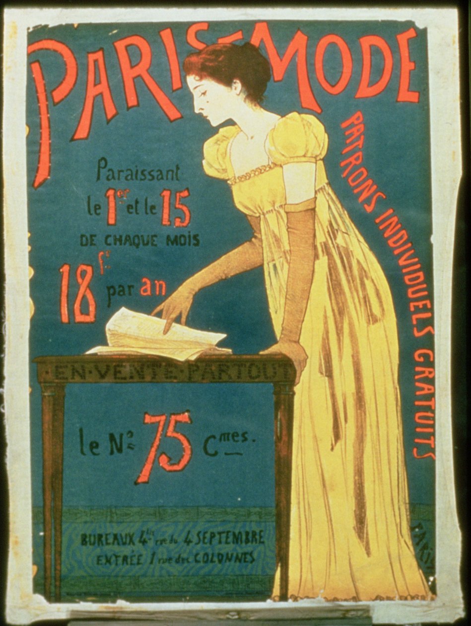 اشتراكات إعلانات الملصقات في مجلة Paris Mode بواسطة المدرسة الفرنسية