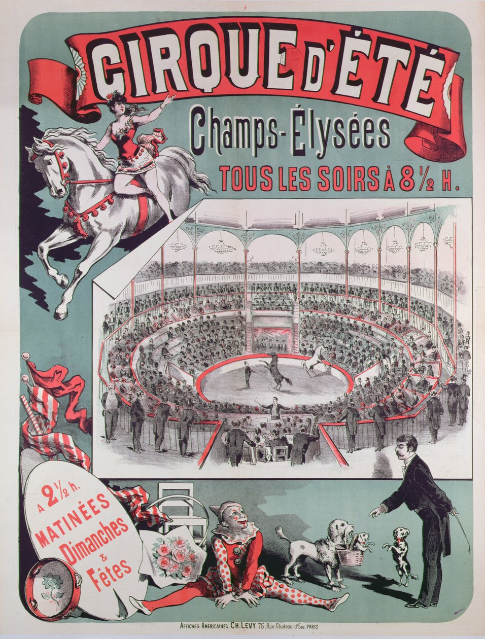 ملصق للدعاية Cirque dEte ، c.1880 بواسطة المدرسة الفرنسية