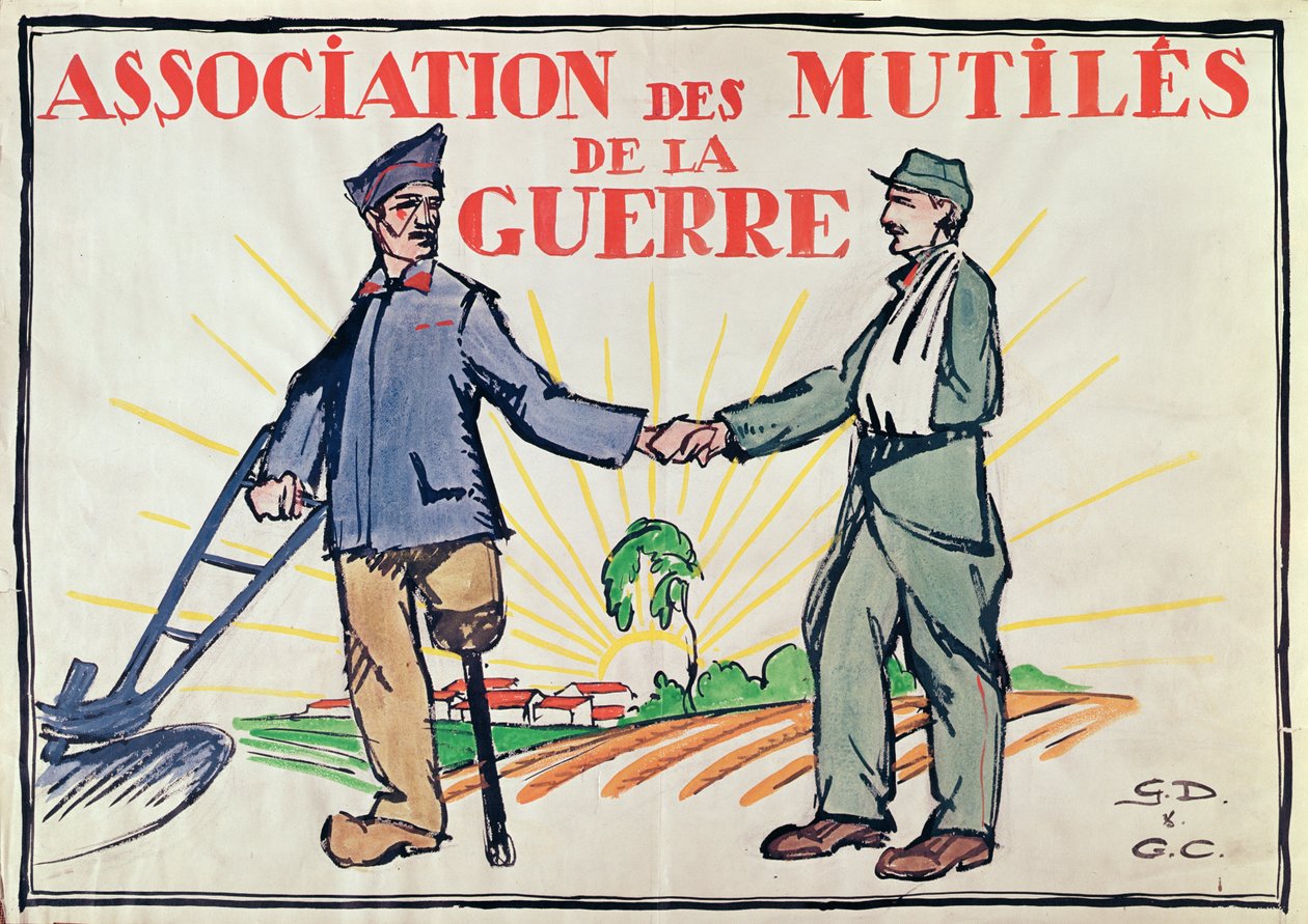 ملصق لجمعية Mutiles War ، c.1920 بواسطة المدرسة الفرنسية