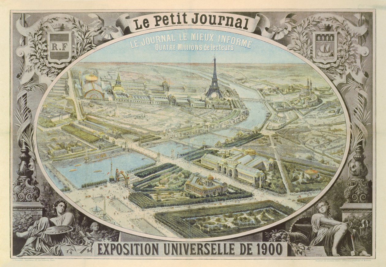 ملصق نشرته Le Petit Journal للإعلان عن معرض الكون في باريس ، 1900 بواسطة المدرسة الفرنسية